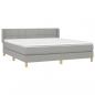 Preview: Boxspringbett mit Matratze Hellgrau 160x200 cm Stoff