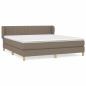 Preview: Boxspringbett mit Matratze Taupe 180x200 cm Stoff