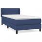 Preview: Boxspringbett mit Matratze Blau 90x190 cm Stoff