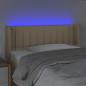 Preview: LED Kopfteil Creme 103x16x78/88 cm Stoff