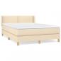 Preview: Boxspringbett mit Matratze Creme 140x200 cm Stoff