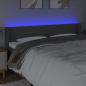 Preview: LED Kopfteil Dunkelgrau 163x16x78/88 cm Stoff