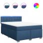 Preview: Boxspringbett mit Matratze Blau 140x200 cm Stoff