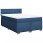 Preview: Boxspringbett mit Matratze Blau 140x200 cm Stoff