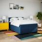 Preview: Boxspringbett mit Matratze Blau 140x200 cm Stoff