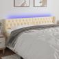 Preview: ARDEBO.de - LED Kopfteil Creme 183x16x78/88 cm Stoff