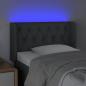 Preview: LED Kopfteil Dunkelgrau 83x16x78/88 cm Stoff