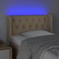 Preview: LED Kopfteil Creme 83x16x78/88 cm Stoff