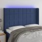 Preview: ARDEBO.de - LED Kopfteil Blau 147x16x118/128 cm Stoff