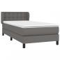 Preview: Boxspringbett mit Matratze Grau 100x200 cm Kunstleder