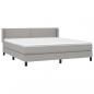 Preview: Boxspringbett mit Matratze Hellgrau 160x200 cm Stoff