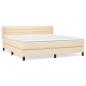 Preview: Boxspringbett mit Matratze Creme 180x200 cm Stoff