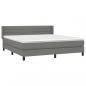 Preview: Boxspringbett mit Matratze Dunkelgrau 160x200 cm Stoff