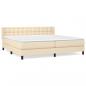 Preview: Boxspringbett mit Matratze Creme 200x200 cm Stoff