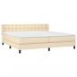 Preview: Boxspringbett mit Matratze Creme 200x200 cm Stoff