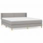 Preview: Boxspringbett mit Matratze Hellgrau 180x200 cm Stoff