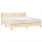 Preview: Boxspringbett mit Matratze Creme 180x200 cm Stoff