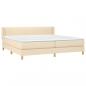 Preview: Boxspringbett mit Matratze Creme 200x200 cm Stoff