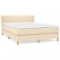 Preview: Boxspringbett mit Matratze Creme 140x200 cm Stoff