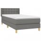 Preview: Boxspringbett mit Matratze Dunkelgrau 80x200 cm Stoff