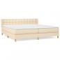 Preview: Boxspringbett mit Matratze Creme 180x200 cm Stoff