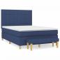 Preview: Boxspringbett mit Matratze Blau 140x200 cm Stoff