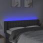 Preview: LED Kopfteil Dunkelgrau 147x16x78/88 cm Stoff