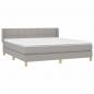 Preview: Boxspringbett mit Matratze Hellgrau 180x200 cm Stoff