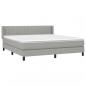 Preview: Boxspringbett mit Matratze Hellgrau 180x200 cm Stoff