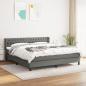 Preview: ARDEBO.de - Boxspringbett mit Matratze Dunkelgrau 180x200 cm Stoff