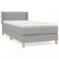 Preview: Boxspringbett mit Matratze Hellgrau 80x200 cm Stoff