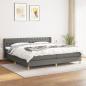 Preview: ARDEBO.de - Boxspringbett mit Matratze Dunkelgrau 200x200 cm Stoff