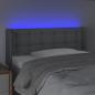 Preview: LED Kopfteil Hellgrau 103x16x78/88 cm Stoff