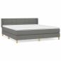 Preview: Boxspringbett mit Matratze Dunkelgrau 160x200 cm Stoff