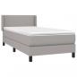 Preview: Boxspringbett mit Matratze Hellgrau 80x200 cm Stoff