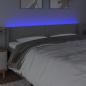 Preview: LED Kopfteil Hellgrau 203x16x78/88 cm Stoff