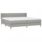 Preview: Boxspringbett mit Matratze Hellgrau 180x200 cm Stoff