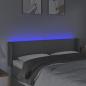 Preview: LED Kopfteil Hellgrau 147x16x78/88 cm Stoff