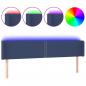 Preview: LED Kopfteil Blau 203x16x78/88 cm Stoff