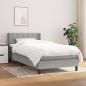 Preview: ARDEBO.de - Boxspringbett mit Matratze Hellgrau 80x200 cm Stoff