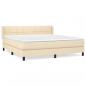 Preview: Boxspringbett mit Matratze Creme 160x200 cm Stoff