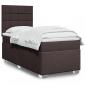 Preview: ARDEBO.de - Boxspringbett mit Matratze Dunkelbraun 90x200 cm Stoff