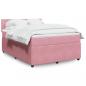 Preview: ARDEBO.de - Boxspringbett mit Matratze Rosa 160x200 cm Samt