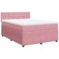 Preview: Boxspringbett mit Matratze Rosa 160x200 cm Samt