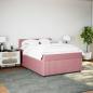 Preview: Boxspringbett mit Matratze Rosa 160x200 cm Samt