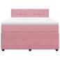 Preview: Boxspringbett mit Matratze Rosa 160x200 cm Samt