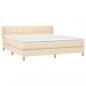 Preview: Boxspringbett mit Matratze Creme 160x200 cm Stoff