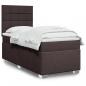 Preview: ARDEBO.de - Boxspringbett mit Matratze Dunkelbraun 90x190 cm Stoff