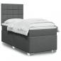 Preview: ARDEBO.de - Boxspringbett mit Matratze Dunkelgrau 90x190 cm Stoff