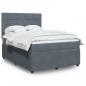 Preview: ARDEBO.de - Boxspringbett mit Matratze Dunkelgrau 160x200 cm Samt